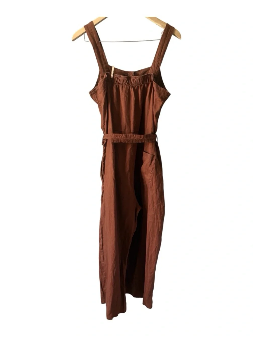 Everlane The Linen Picnic Jumpsuit Rust Orange Size 10